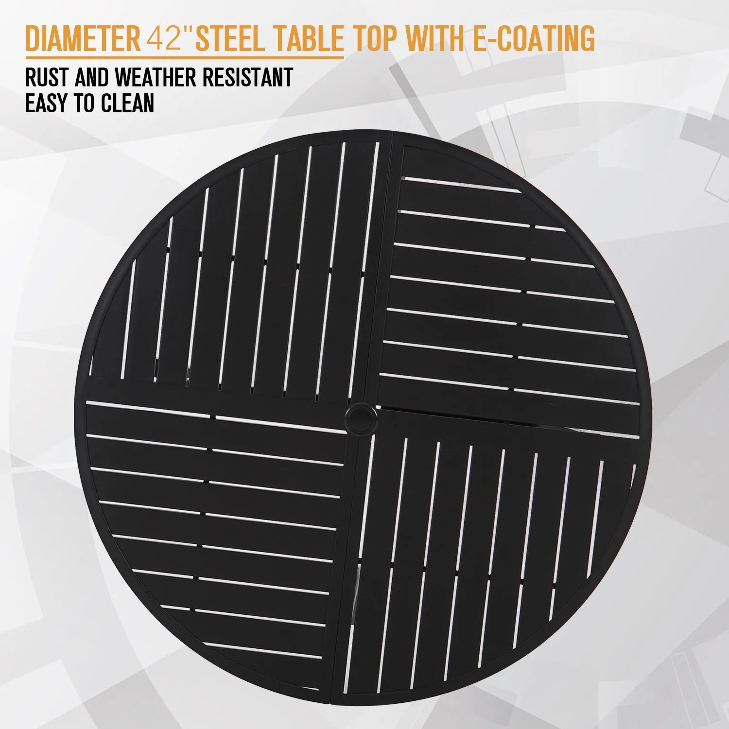 5-Piece Outdoor Dining Set 4 Swivel Steel Chairs and Square Table