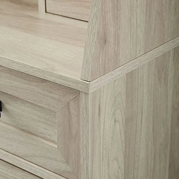 Walker Edison Secretary Hutch Wood Desk with Keyboard Drawer Bookshelf Storage Home Office Storage Cabinet, 64 Inch, Dark Walnut Dark Walnut Desk