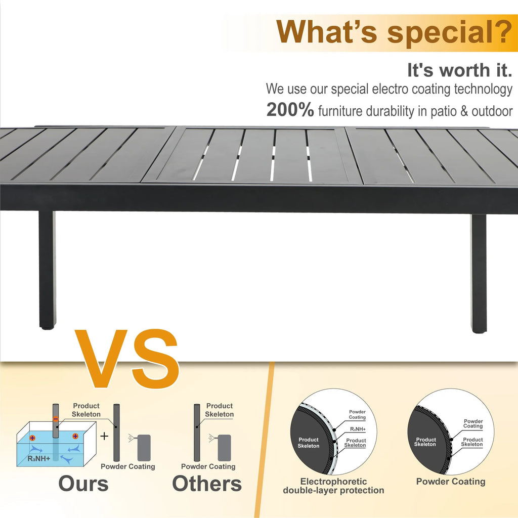 7-Piece/9-Piece Outdoor Patio Dining Set with Adjustable Table & Padded Textilene Swivel Chairs