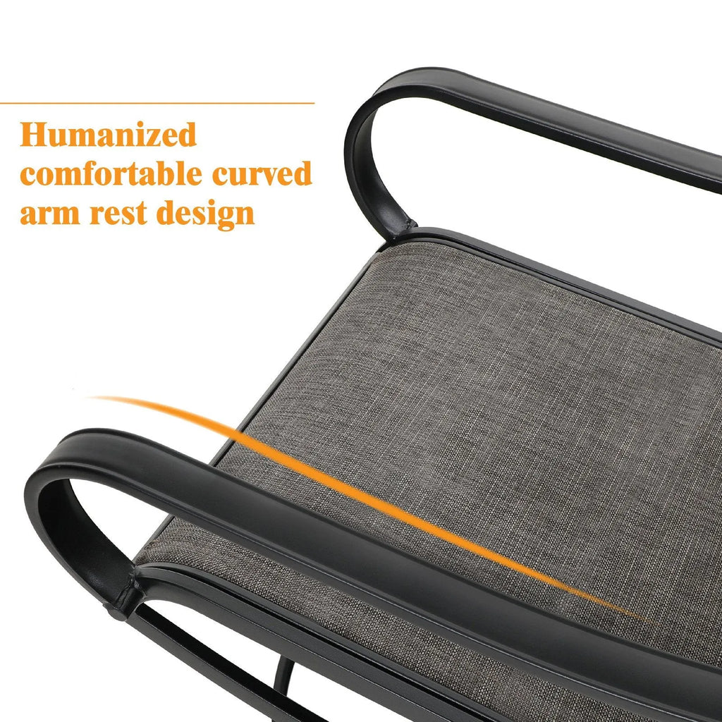 5-Piece Patio Dining Set 4 Textilene Swivel Chairs & Metal Steel Table