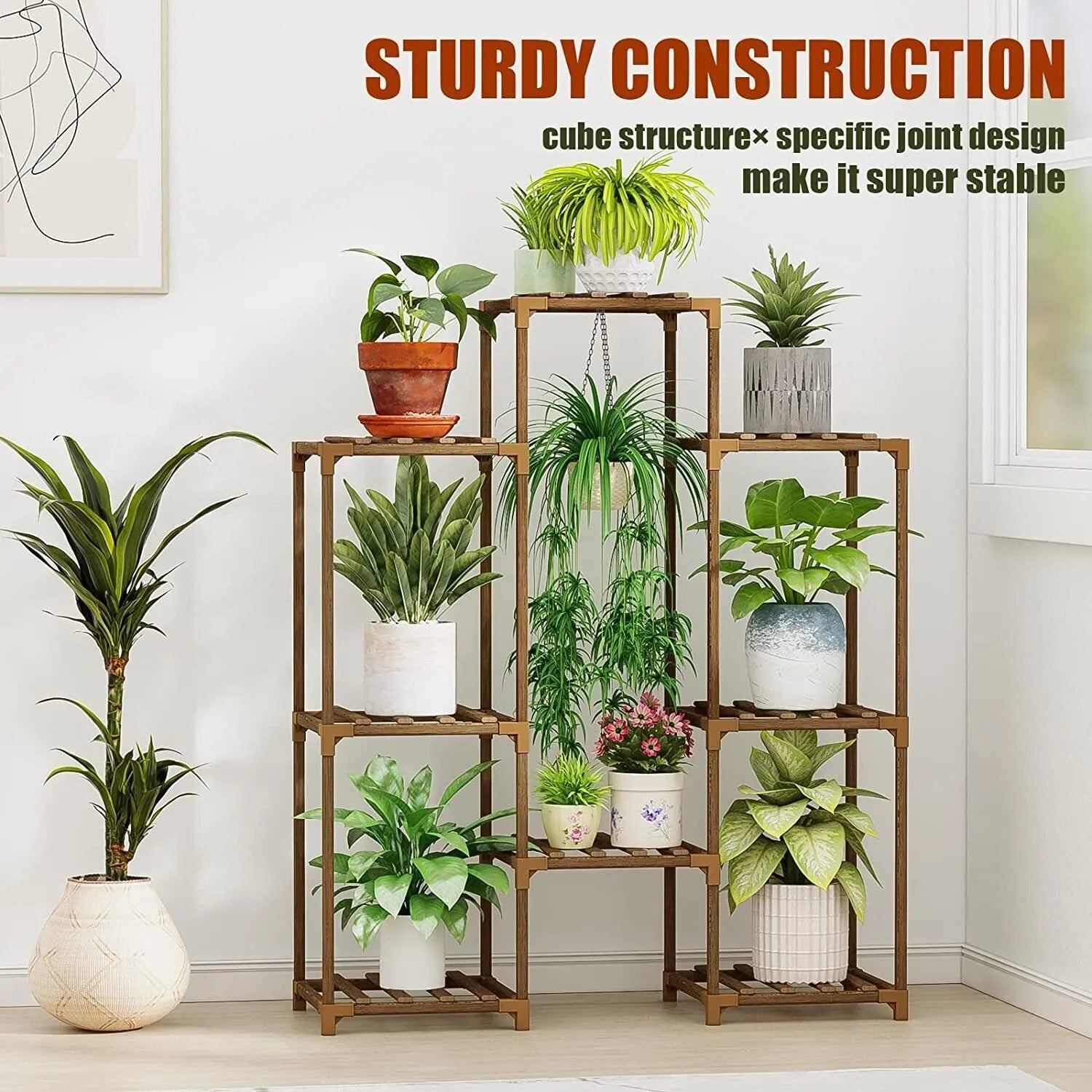 Plant stand indoor plant stand wooden outdoor multi-layer plant stand