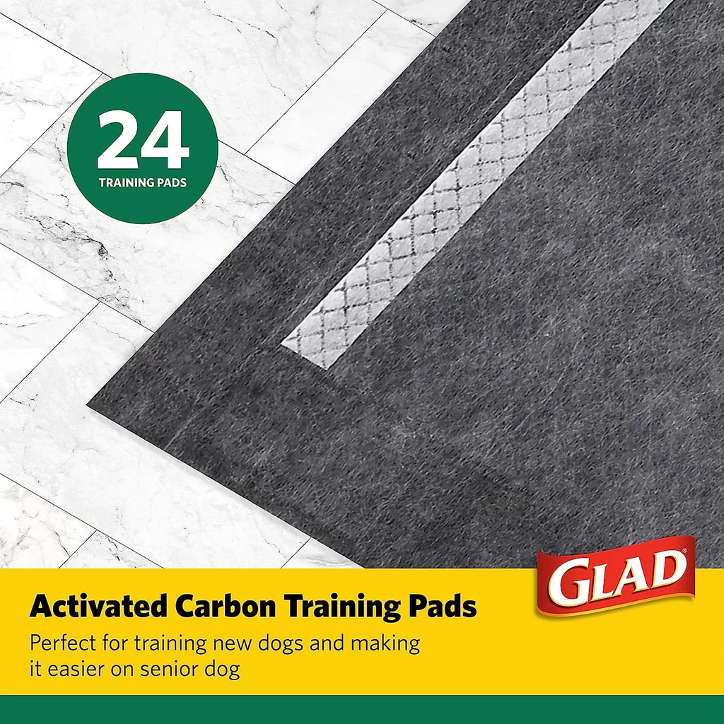 Glad for Pets Black Charcoal Puppy Pads 23" x 23" | Puppy Potty Training Pads That ABSORB & NEUTRALIZE Urine Instantly | New & Improved Quality Puppy Pee Pads, 100 count