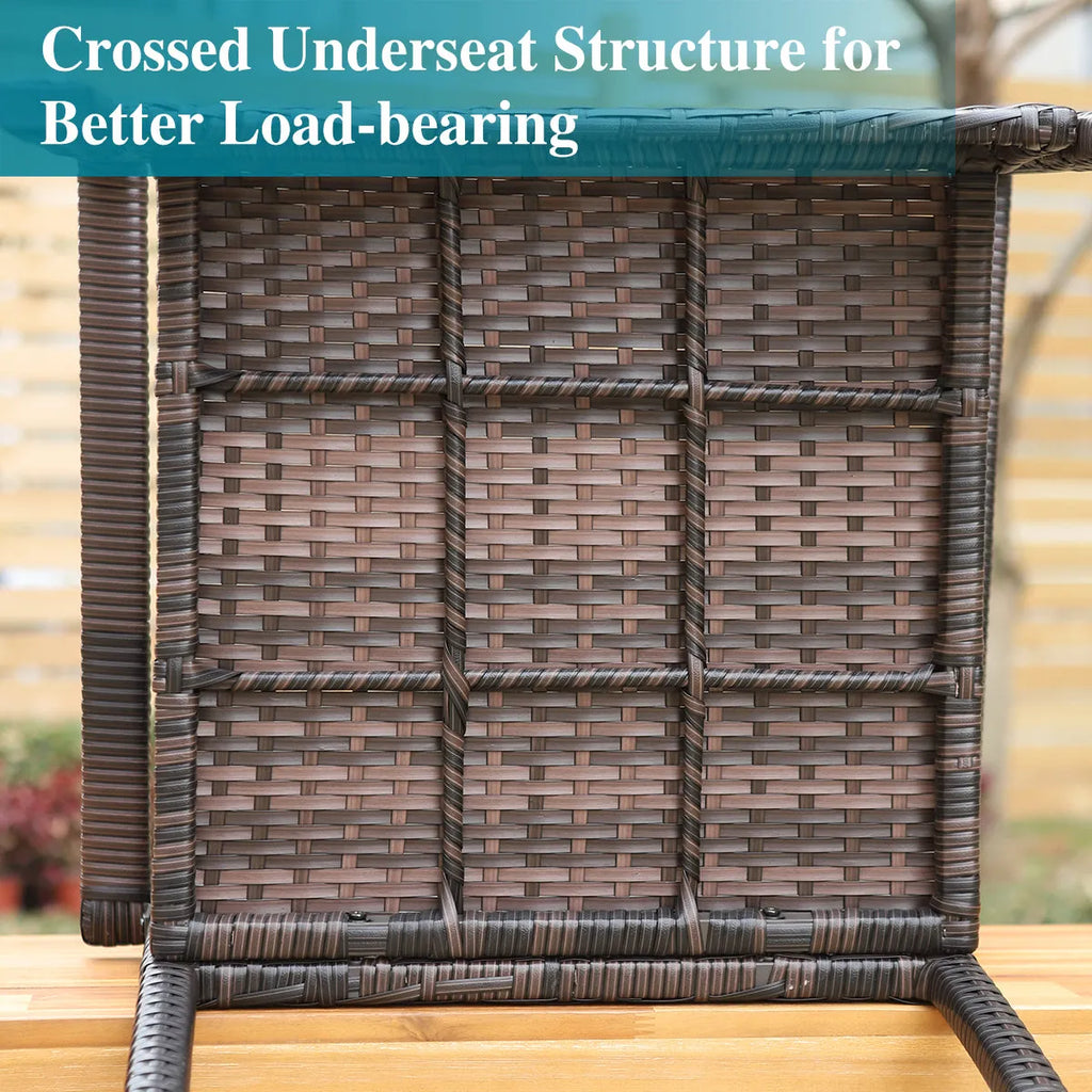 5-Piece Patio Fire Pit Set Rattan Dining Chairs & 50,000BTU Square Fire Pit Table