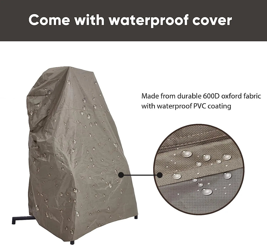 JOYBASE Hanging Egg Chair with Stand, Outdoor Wicker Rattan Egg Swing Chair with Stand and Cushion for Indoor Outdoor Bedroom Patio Garden (Grey/Black)