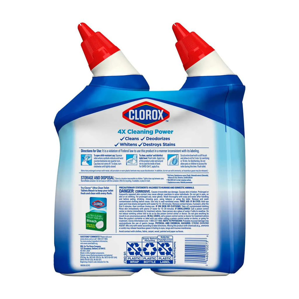 Clorox Toilet Bowl Cleaner, Rain Clean - 24 Ounces, Pack Of 2